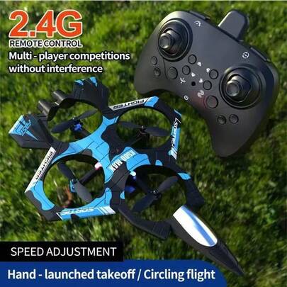 Drone de control remoto K500MAX, fabricado de material anti-caída SBS, color camuflaje, función de voltereta/despegue/aterrizaje/suspensión/lanzamiento y captura con un solo botón, adecuado para principiantes, entretenimiento en interiores y exteriores, juguete de cuadricóptero, juguete de avión de combate de control remoto (incluye hojas de hélice de repuesto), también un excelente regalo de cumpleaños/Navidad/Halloween