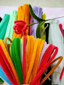 400pcs Value Pack DIY Pipe Cleaner, Macaron Colors, DIY Craft Pipe Cleaners, Random Mixed Colors Including Dense Chenille Stems, Fluffy Sticks, Craft Decor Chenille Stems Supplies - Pipe Cleaners - View 6