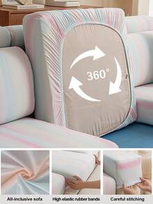 1pc Ice Silk Sofa Cover Full Package Universal Cover Anti Slip Sofa Hat Elastic Ice Feel Universal Dust Proof Sofa Cover - Gradient - View 8