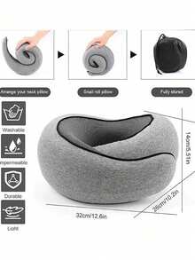 U-Shaped Neck Pillow, Comfortable Memory Foam Travel Pillow, With Breathable Pillowcase, Portable Detachable Outdoor Airplane Travel Pillow Set, Memory Foam Neck Pillow, Snail Neck Pillow, Travel Pillow, Neck Pillow, 360° Travel Neck Pillow, Machine Washable, Suitable For Airplanes, Offices, Cars, And Home Leisure. - 彩色 - 查看 4