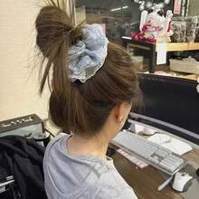 Coletero de pelo grande con volantes de encaje, sujetador de coleta elegante, accesorio de pelo estilo bohemio - Multicolor - Ver 3