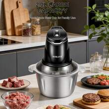 SOKANY7020 Home Meat Grinder, Stainless Steel Meat Grinder, 2L Large Capacity, 400W Powerful Motor, Dual Speed Control, Six-Blade Even Grinding, Stainless Steel Body, Meat/Baby Food/Vegetable Chopper All-In-One - View 5