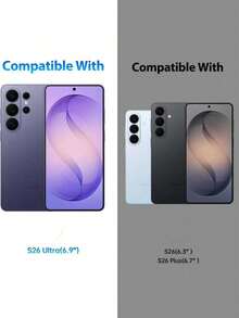 1 pieza Protector de lente de cámara de aleación de diamantes brillantes compatible con Samsung Galaxy S26 Ultra, anti-arañazos, ultra claro, adhesivo fuerte, protector de lente de cámara de vidrio templado de aleación de aluminio metálico, accesorios para teléfonos, compatible con fundas para teléfonos, regalo del Día de la Madre con brillo morado - Morado - Ver 6