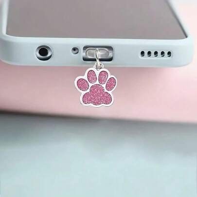 1pc Shiny Mini Claw Shaped Phone Dust Plug, Compatible With Type-C And Android Interfaces