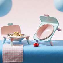 1 bát ăn cho thú cưng có chân đế cao chống tràn và bảo vệ cổ, đường kính lớn, dùng cho mèo/chó. - 300ml - Xem 6