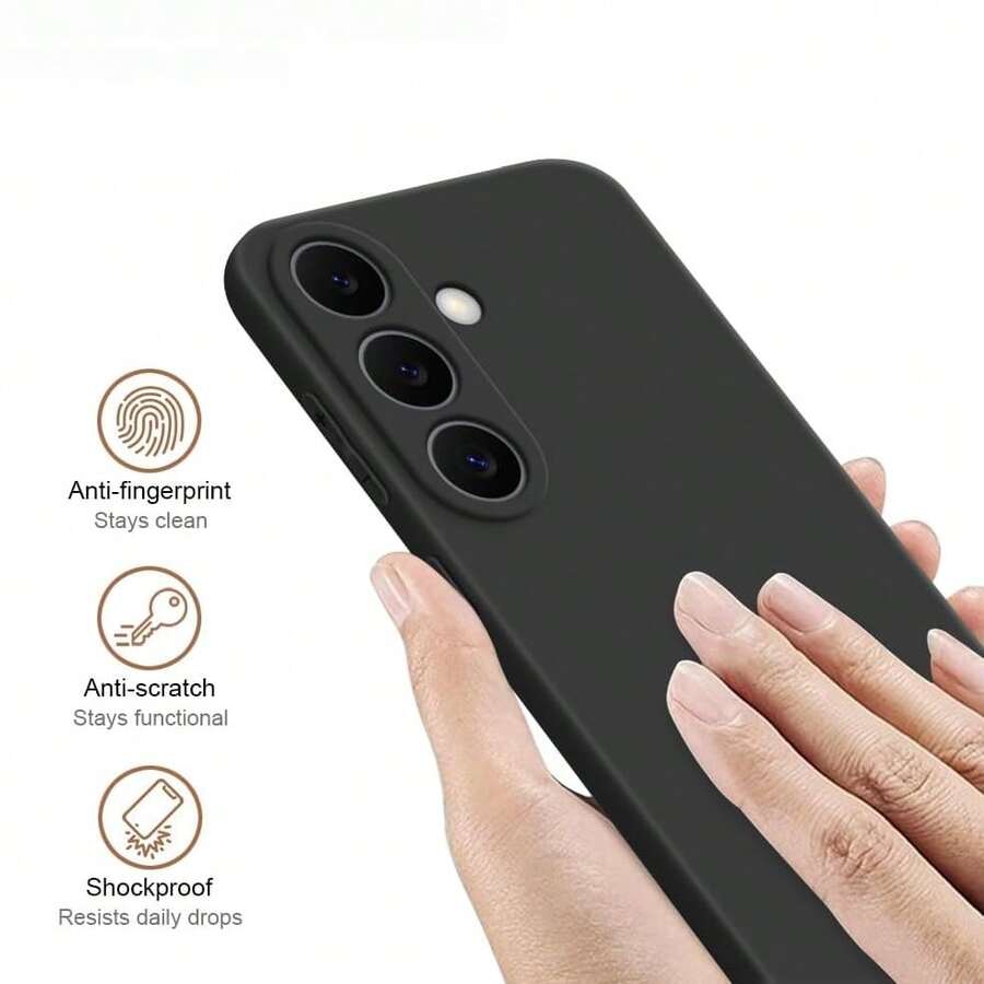 1個黑色啞光手機殼，[國際版非本地版]適用於 Redmi Note 13Pro+/ 14 Pro 5G/ Note 14 Pro 5G/ 13C/ Note14 163mm/ Note 13 4G/POCO C75 及其他系列黑色啞光手機殼，觸感柔軟舒適，防滑、防汗、防指紋、耐磨、防刮、防震 - 黑色 - 查看 1