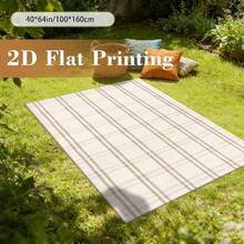 Alfombras lavables para sala de estar en el hogar, disponibles en múltiples tamaños, alfombra de área rectangular de terciopelo para interiores y exteriores, no desprende, resistente al agua y a las manchas, fácil de limpiar, impresión plana 2D minimalista en beige neutro, blanco a cuadros y rayas, alfombra suave para patio, terraza, porche, dormitorio, cocina, baño, remolque, pasillo, jardín, accesorio de decoración del hogar para el baño - A - Ver 13
