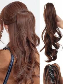 16 Inch Synthetic Claw Clip Ponytail Hairpiece, Can Be Tied In Half Ponytail,Elegant Fluffy Ponytail Wig, Clip-In Pony Tail Hair Extensions, Suitable For Daily Wear, Halloween, Festivals Summer Hair Accessories Beach Hair Claws Vacay Hair Clips - Multicolor - View 10