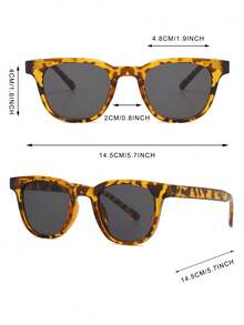 1 Pair Men's Leopard Print Square Frame PC Retro Personalized Fashion Glasses - Multicolor - View 4
