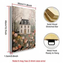 Set Of 1 Spring Cottage Tulip Blossom Canvas Wall Art | Cute Landscape Print For Living Room Bedroom,Frameless/Framed - A - View 11