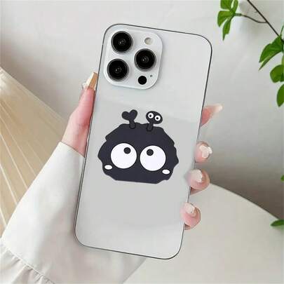 Giá đỡ điện thoại hình chú chó dễ thương có thể gập lại - Phù hợp với mọi dòng điện thoại - Góc điều chỉnh được, kiểu dáng thời trang, nhỏ gọn, di động, giá đỡ điện thoại hình quả cầu than, dễ sử dụng và lắp đặt, phụ kiện thiết thực tương thích với thiết bị và Android.