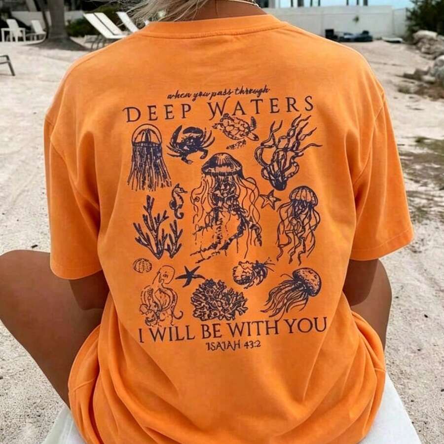 2026 Summer TopsThree-Piece Solid Color T-Shirts Fashion Retro Men's T-Shirts 230g Heavyweight Cotton Dropped Shoulder Design Unisex Short-Sleeve T-S - 橘色 - 查看 1