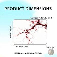 Cadeau du Nouvel An 2026, tapis de souris de jeu en verre de grande taille, texture nano-gravée, surface en verre lisse, haute précision, suivi rapide, résistant aux rayures - Épaisseur : 0,3 cm / 0,12 pouce - Voir 15