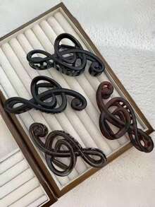 4 chiếc kẹp tóc hình nốt nhạc phong cách Bohemian AS (Acrylonitrile Butadiene Styrene) thanh lịch, cỡ lớn, kiểu dáng tối giản, thời trang, phù hợp cho mọi mùa. - Nhiều màu - Xem 1