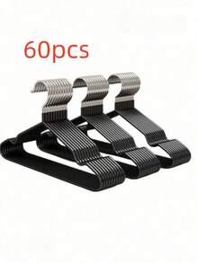 60/30/20/10个装橡胶涂层金属衣架，防滑耐用，节省空间，银色挂钩，适用于衬衫、连衣裙和其他衣物，衣柜收纳整理 - 彩色 - 查看 12