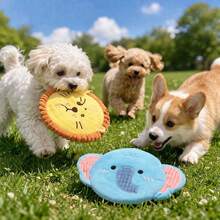 Disco volador de peluche, juguete para mascotas con sonido de papel, juguete masticable interactivo y lindo para el entrenamiento de perros - Multicolor - Ver 6