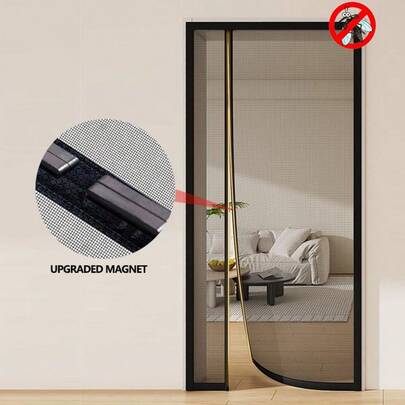 Magnetic Mesh Screen Door, Anti-Mosquito & Insect Net Curtain, Easy Installation, Summer