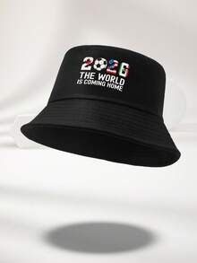 1 pièce Chapeau seau homme 2026 nouveau motif CANADA brisé imprimé personnalisé populaire minimaliste protection solaire noir multicolore mode décontractée extérieure convient pour le port quotidien les voyages en plein air la pêche le visionnage de sports cadeau polyvalent Coupe du Monde 2026 - D - Voir 6