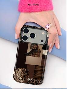 1 Pieza Funda de teléfono con diseño de estampado de leopardo para iPhone 17 Pro Max, adecuada para iPhone 16 Pro Max, 15 Pro Max, 14 Pro Max, un estuche de teléfono coreano elegante e interesante, compatible con 11/12/13/14/15/75 Pro Max Plus, diseño elegante para hombres y mujeres, regalo ideal para Navidad, San Valentín, Pascua, temporada de bodas y cumpleaños para la novia - Multicolor - Ver 5