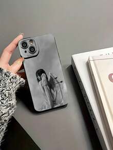 Tema del ángel blanco y negro Cupido heridofunda de teléfono Fundas compatibles con ,Apple,VIVO,OPPO,,, y Honor.Fabricadas en silicona TPU,ofrecen protección contra golpes y caídas. - Negro - Ver 6