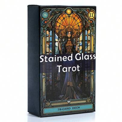 Bộ bài Tarot kính màu 78 lá, phong cách Art Nouveau, bài tarot tâm linh, bài tiên tri, bài bói toán, bộ bài Tarot thẩm mỹ cổ điển dành cho người mới bắt đầu và người đọc chuyên nghiệp, món quà độc đáo dành cho người yêu thích Tarot.