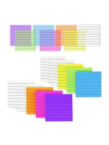 1200pcs Transparent Line Sticky Notes, 12 Packs Transparent Line Sticky Notes, Size 3x3 Inches, Aesthetic And Practical, Suitable For School And Office Supplies, Back To School Essential - 3in:3in - View 3