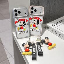 This Disney Mickey Mouse Pattern Lanyard Phone Case Features A Strong Magnetic Closure And Full Coverage Of Acrylic And TPU Material. It's Shockproof, Lightweight, And Suitable For IPhone17/16/11/13/15/15 Plus/15 Pro/15 Pro Max/12/14 Pro Max/11 Pro Max/12 Pro/12 Pro Max/13. It's A Popular Birthday Gift, Business Gift, Durable, Stain-Resistant, And Fingerprint-Resistant New Phone Case For Men And Women. It Also Includes A Mickey Mouse Phone Case And Mickey Mouse Doll Bracelet. Compatible With SamsungGalaxy S20, S21, S22, S23, And S24 Series. It's The Perfect Gift For Friends And Family. This Stylish Phone Case Is Fun, Lightweight, And Durable. IPhone17 Pro Max Phone Case, Minnie Phone Case. - màu đen - Xem 3