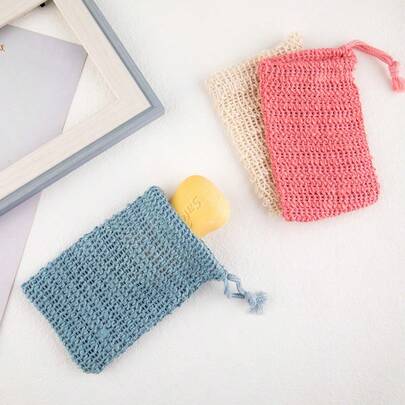 1/3/5/10 Piezas Bolsas de jabón de malla exfoliante, bolsa de jabón de sisal natural, ahorradores de jabón para usar en la ducha como masaje y exfoliación (5.5 * 3.5 pulgadas) Decoración del hogar y del baño, decoración de otoño, de vuelta a la escuela