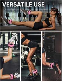 2pcs Adjustable Ankle Straps With D-Ring, Leg & Ankle Support For Fitness Exercises, Breathable Ankle Brace, Gym Accessories For Leg And Glute Workouts, Suitable For Dumbbell, Exercise, Home Fitness, Women - Multicolor - View 7