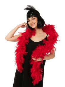 Feather Boa, DIY Party Dress Up Accessories, Colorful Feather Boa, Boa Decorations, Women's Faux Feather Boa - Vintage Style Polyester And Spandex Blend, Suitable For Birthday Parties, Halloween, Christmas, Race Day, Afternoon Tea Parties, New Year's Eve, Concerts And Home Decor, Dance Weddings, Stage Performances, Carnival Costumes And Accessories, Party Supplies - Multicolor - View 7
