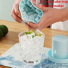 Bộ 3/2/1 khay làm đá mềm cầm tay, khuôn đá hình trụ tròn 3D 60 ô, khuôn silicon dễ lấy đá ra, khuôn đá hình cốc bóp, xô đá silicon có nắp, khuôn hình trụ tròn dễ lấy đá, quà tặng tốt nghiệp, cốc - Nhiều màu - Xem 4