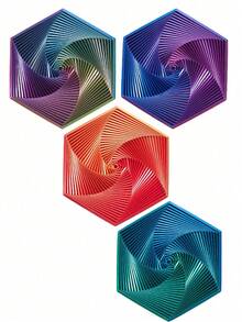 1 brinquedo antiestresse em espiral hexagonal impresso em 3D, criativo, divertido, colorido e interativo, para relaxamento dos dedos de adultos. Ideal como presente de aniversário, formatura ou outras ocasiões especiais para familiares e amigos. - Multicolorido - Ver 4