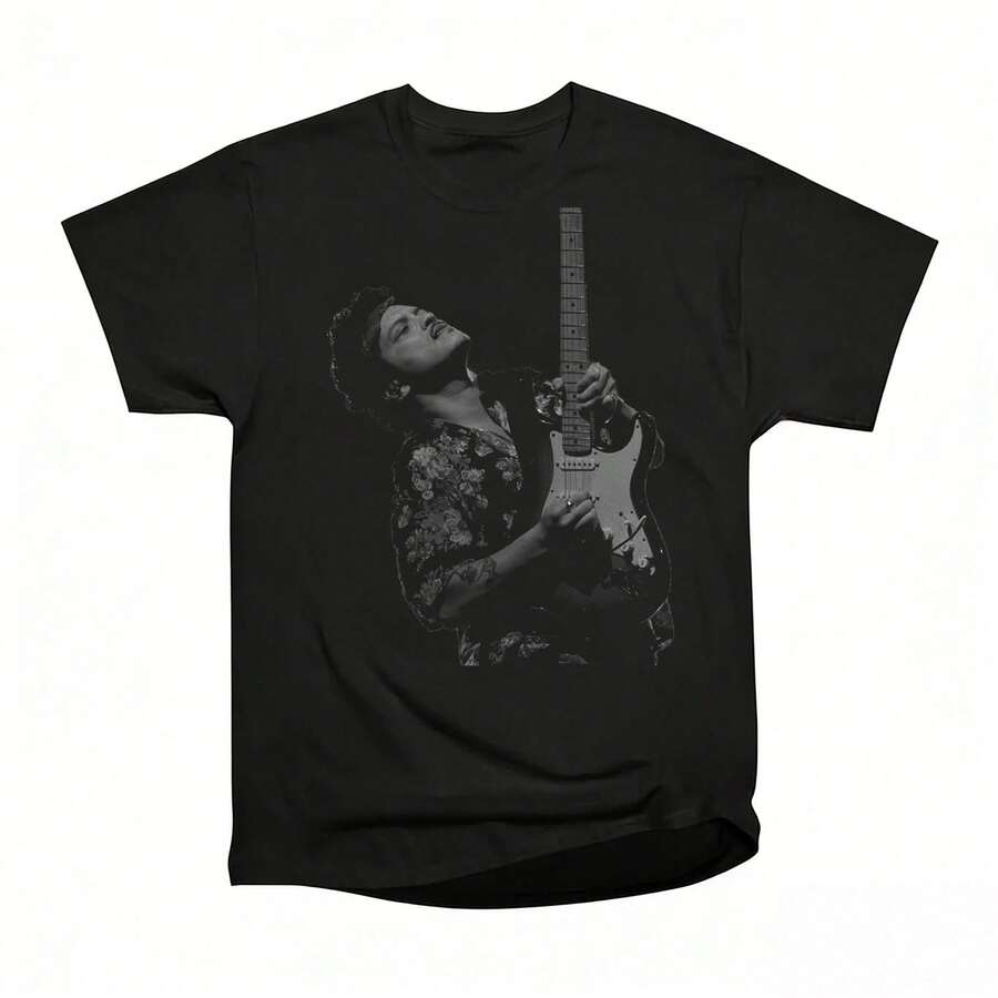 High-Quality Bruno Mar S THE ROMANTIC Portrait Print Vintage Crew Neck T-Shirt - Black - View 1