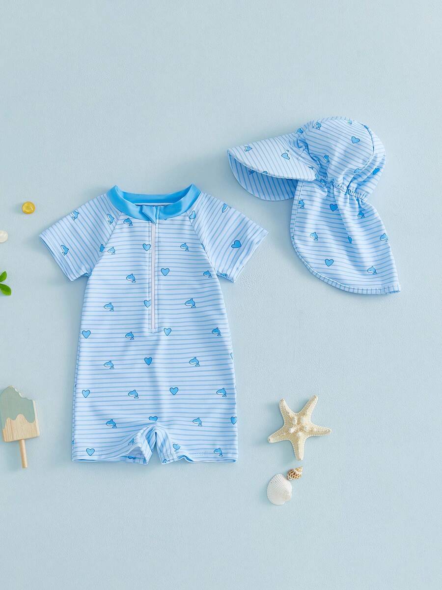 Newborn Baby Swimwear - Blue - View 1