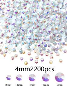 2毫米-6毫米树脂水钻，平底钻石，果冻白AB非热熔水晶钻，适用于DIY工艺品、杯子、瓶子、玻璃杯、服装、散装闪亮水晶石、工艺装饰 - 果凍白AB - 查看 12