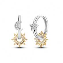 Một đôi bông tai bạc Sterling, với thiết kế hình ngôi sao, mặt trăng và mặt trời bất đối xứng, cũng như bông tai mạ vàng với hình mặt trời, mặt trăng và ngôi sao bất đối xứng. Dù là để làm quà tặng hay để đeo hàng ngày, những kiểu dáng này đều cực kỳ được ưa chuộng trong giới nữ trẻ. - Nhiều màu - Xem 14