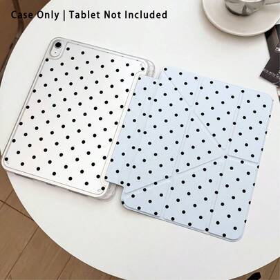 1 chiếc ốp lưng máy tính bảng bằng acrylic pha lê nền xanh dương chấm bi đen kèm chân đế, tương thích với Honor Pad 8/9/10, Honor GT 11.5inch/X7/X8A/X9/X8Pro/X9Pro/V9/V8 Pro, MatePad SE 11inch/MatePad 11inch/11.5inch, MatePad Pro, Apple thế hệ thứ 10/11 2025 (A16), Galaxy Tab A9/A9 Plus/A11/A11 PLUS
