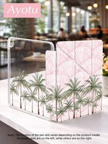Ốp lưng máy tính bảng họa tiết vỏ sò và cây dừa, tương thích với iPad Air 8 (M4) 2026 (11/13 inch), Air 11 inch M3 2025 / M2 2024, Air thế hệ thứ 5 2022, (A16) 11 inch thế hệ thứ 11 2025, tương thích với Samsung Galaxy Tab, Kindle Paperwhite thế hệ thứ 12 2024. Mặt lưng trong suốt, ốp bảo vệ họa tiết thời trang, chức năng tự động tắt/mở màn hình, bảo vệ bằng túi khí, thích hợp làm quà tặng và sử dụng trong văn phòng. - Nhiều màu - Xem 4
