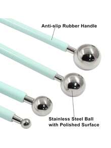 Set de 5 piezas de herramientas de estampado de doble cabeza: herramientas de delineado y punteado con punta de bola de acero inoxidable, adecuadas para pintura, tallado y moldeado DIY - Varios estilos - Ver 3