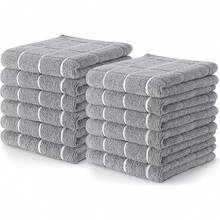 Utopia Towels 12 Pack Wash Cloths Set, 12 By 12 Inches, Highly Absorbent And Super Soft Microfiber Fingertip Towels, Multi-Purpose Washcloths For Bathroom, Kitchen, Hotel, Spa, And Gym (Grey) - 灰色 - 查看 1
