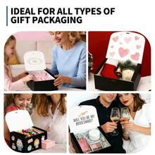 Hộp quà có nắp, hộp quà màu trắng 10x8x4 inch kèm ruy băng, hộp quà cầu hôn cho phù dâu, hộp quà giấy Kraft dùng cho đám cưới, đóng gói quà tặng, sinh nhật, hộp đựng bánh cupcake, đồ thủ công. - Đen - Xem 6