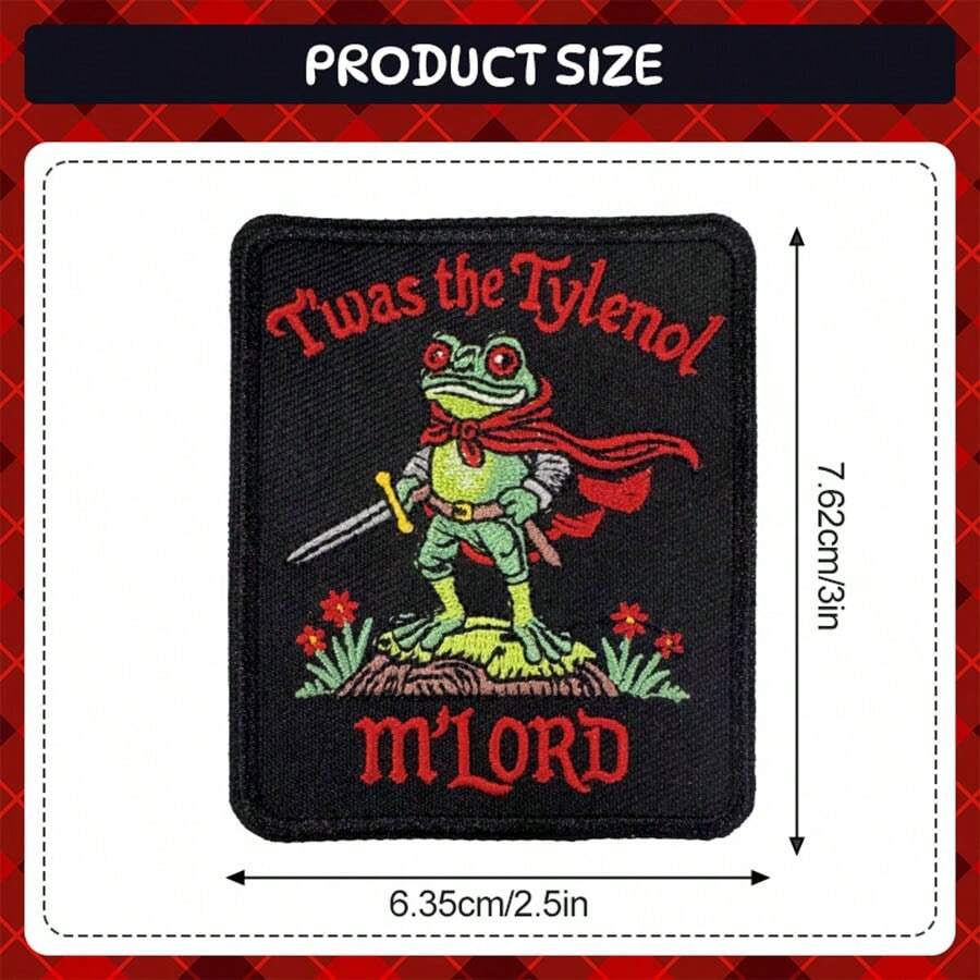 RHUAGYP 1 buah Patch Bordir Katak Ksatria Lucu, Bisa Ditempel dengan Setrika / Dijahit, Cocok untuk Pakaian, Ransel, Stiker Dekoratif Bergaya - Beraneka warna - View 1