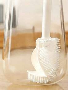 360° Silicone Cleaning Brush With Foldable Head And Long Handle, Reusable Bottle & Jar Brush For Kitchen And Home - Multicolor - View 2