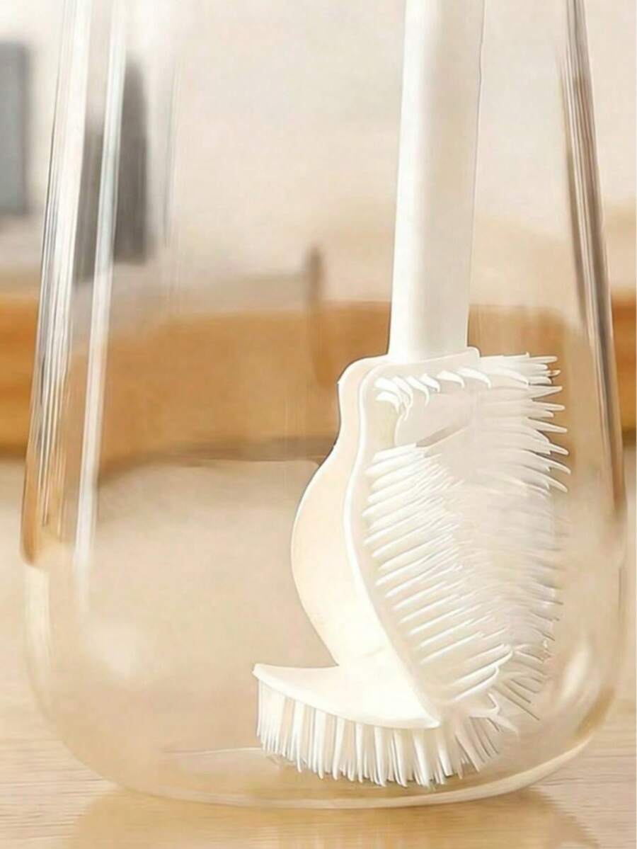 360° Silicone Cleaning Brush With Foldable Head And Long Handle, Reusable Bottle & Jar Brush For Kitchen And Home