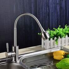 Stainless Steel Swivel Faucet For Kitchen Sink, Hot And Cold Water Mixer Tap - Light Grey - View 3