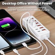 12-In-1 66W Fast Charging Power Adapter, 8-In-1 25W Fast Charging Power Adapter, Suitable For Wall Or Desktop Use, Supports USB Type-C Fast Charging, Multiple Ports And Charging Modes. USB Hub, Adapter, USB Extension Socket - View 9