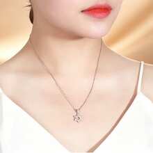1 chiếc dây chuyền mặt dây hình lục giác tối giản bằng bạc S925 đính đá Zirconia lấp lánh, trang sức thanh lịch để đeo hàng ngày, món quà chất lượng dành cho người thân yêu. - Bạc - Xem 3