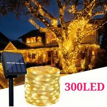 50/100/200/300 LED Solar Powered Fairy String Lights, 8 Modes, Waterproof, Outdoor Decor For Christmas Party, Wedding, Garden, Bedroom (Multi-Color) - Warm Color - View 8