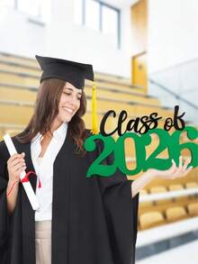 2026年木质毕业装饰品 - 红色2026届毕业生拍照道具和派对装饰，2026届毕业生礼物牌，毕业派对装饰（绿色） - 綠色 - 查看 3