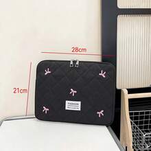 Cute Bow Quilted Laptop Sleeve, Fits 10/11 Inch And 13/14/15/15.6 Inch Laptops, Portable Shock-Resistant Computer Inner Bag Compatible With MacBook, HP And All Laptops - View 10